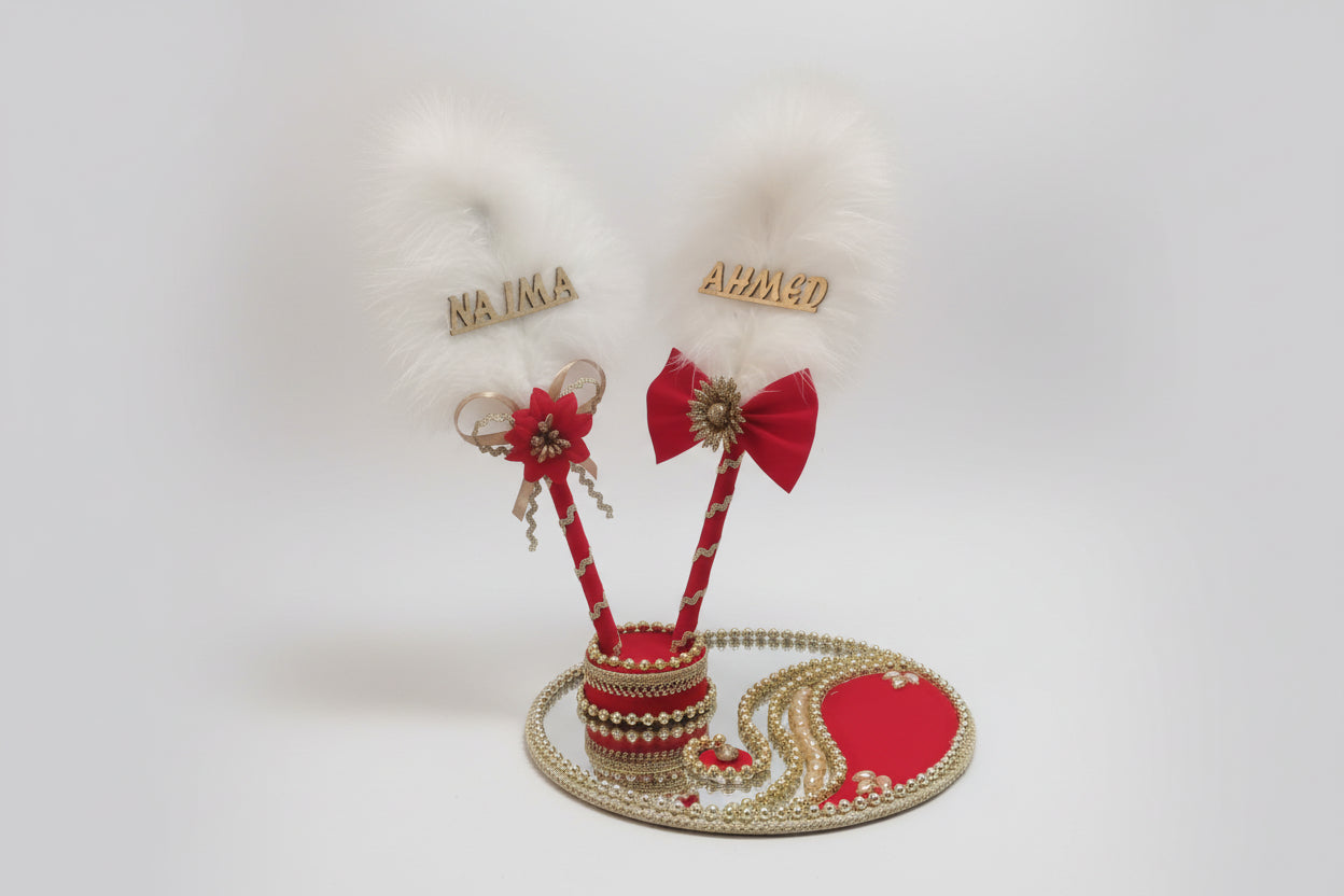 Customizable name Cat Fer Feather Nikkah pen